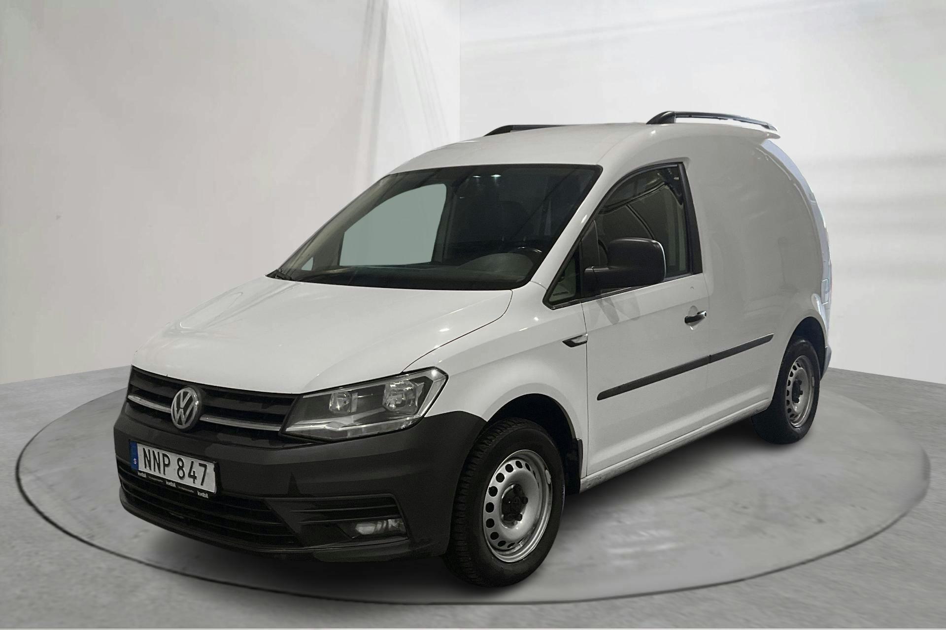 Presentationsfoto 1 av 15: VW Caddy 2.0 TDI Skåp (102hk) - 11 760 mil - Automat - vit - 2020
