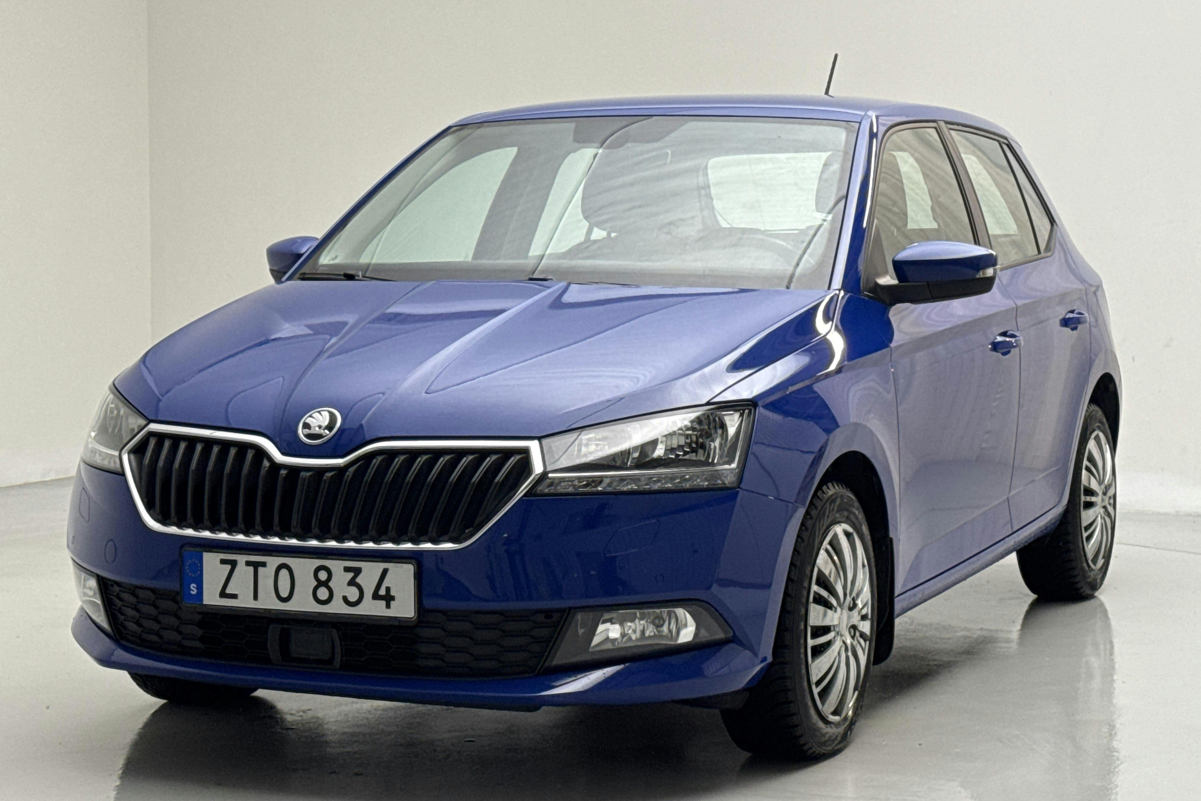 Presentation photo 1 of 14: Skoda Fabia 1.0 TSI (110hk) - 49 370 km - Automatic - blue - 2019