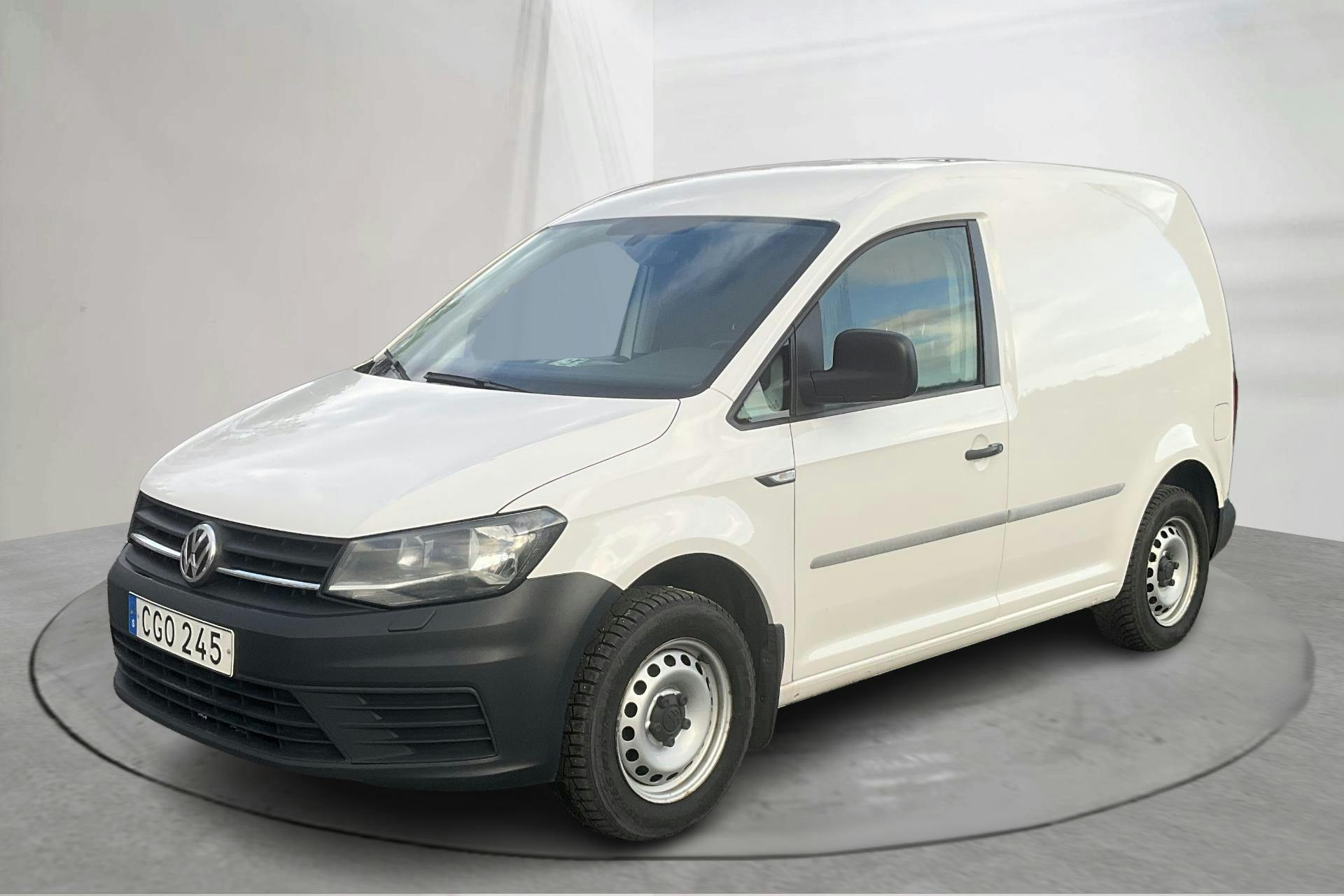 Presentationsfoto 1 av 16: VW Caddy 2.0 TDI Skåp (102hk) - 23 988 mil - Automat - vit - 2019