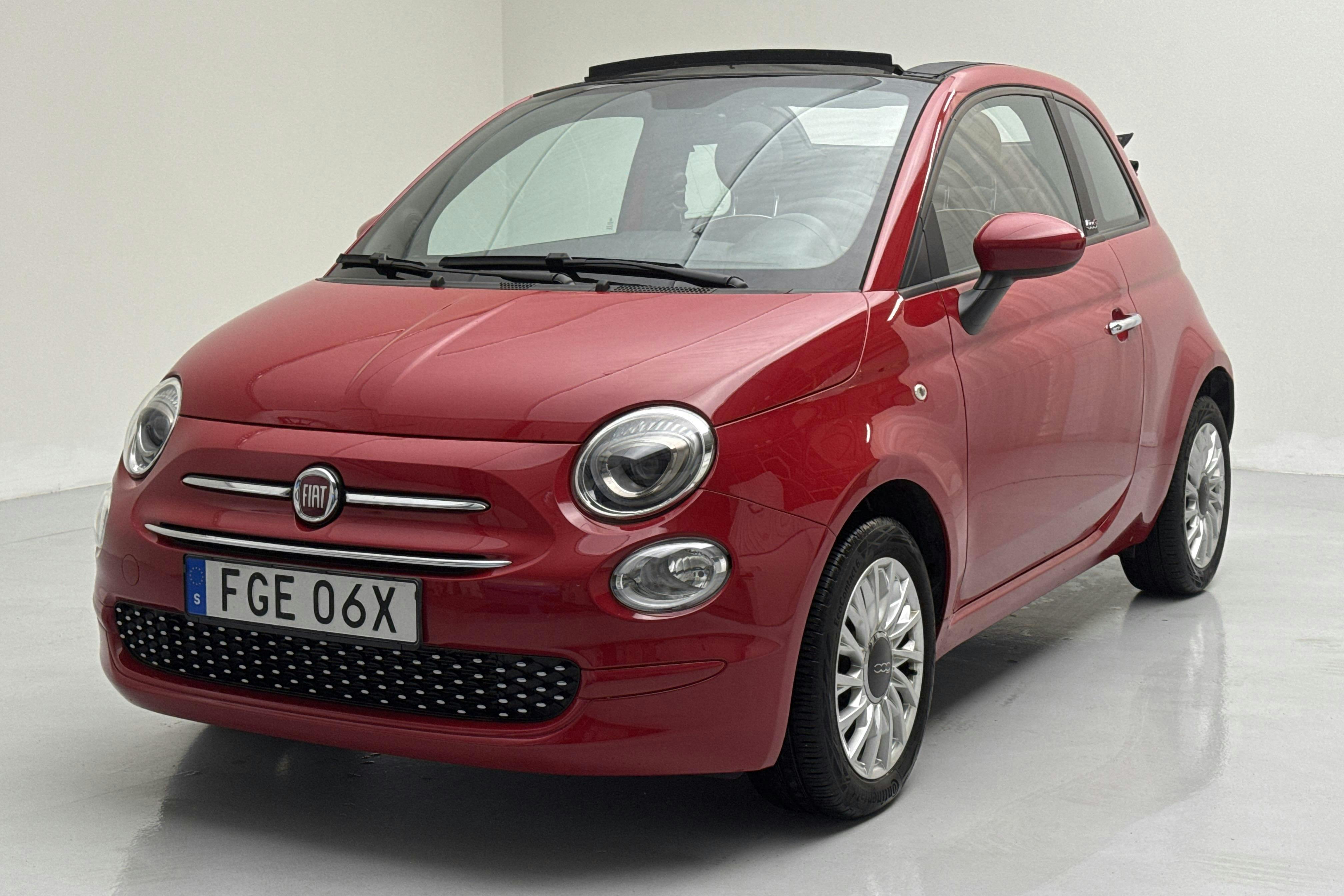 Fiat 500C Hybrid (70hk) - 13 960 km - Manualna - czerwony - 2021