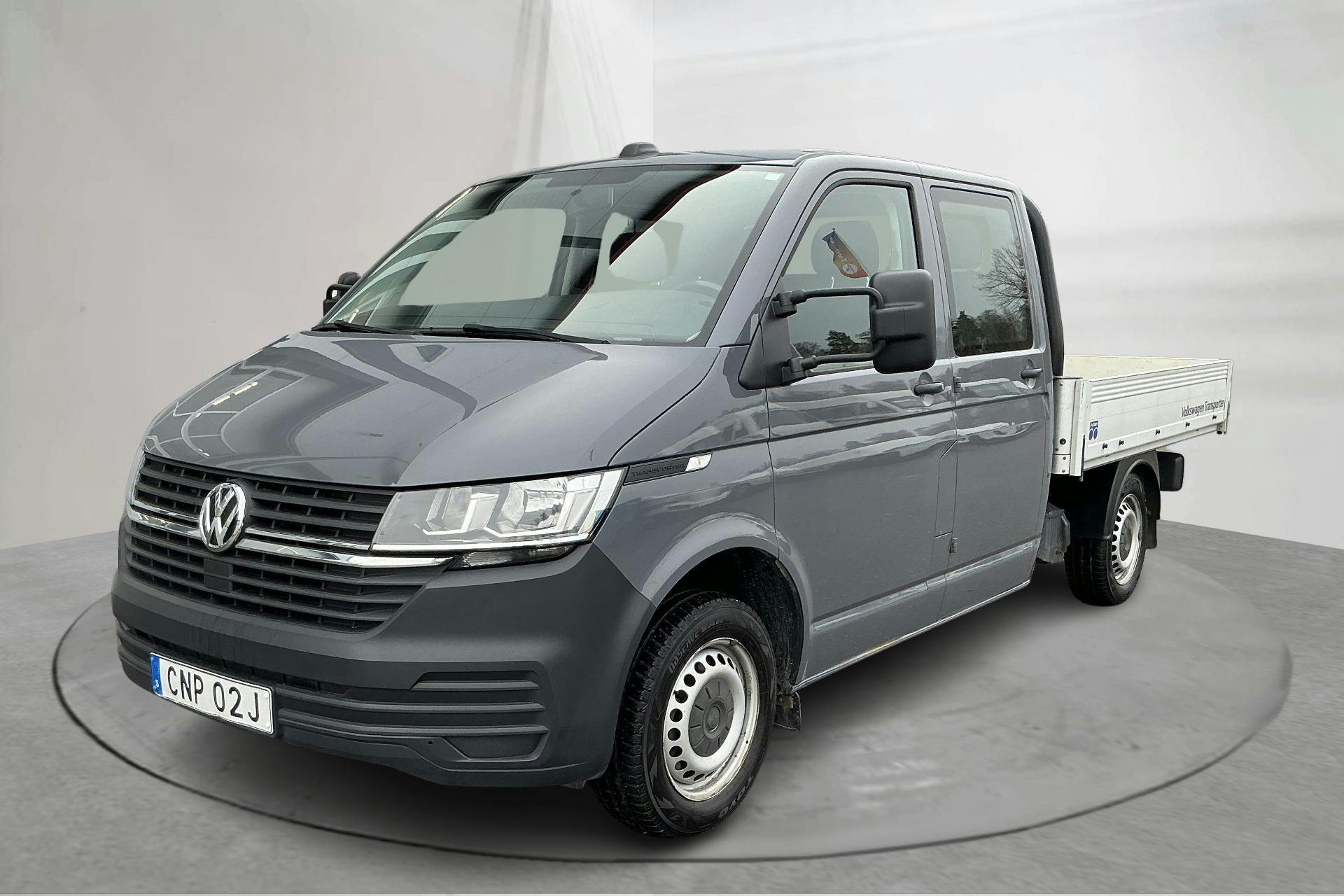 Presentation photo 1 of 13: VW Transporter Pickup T6.1 TDI (110hk) - 63 770 km - Manual - gray - 2021