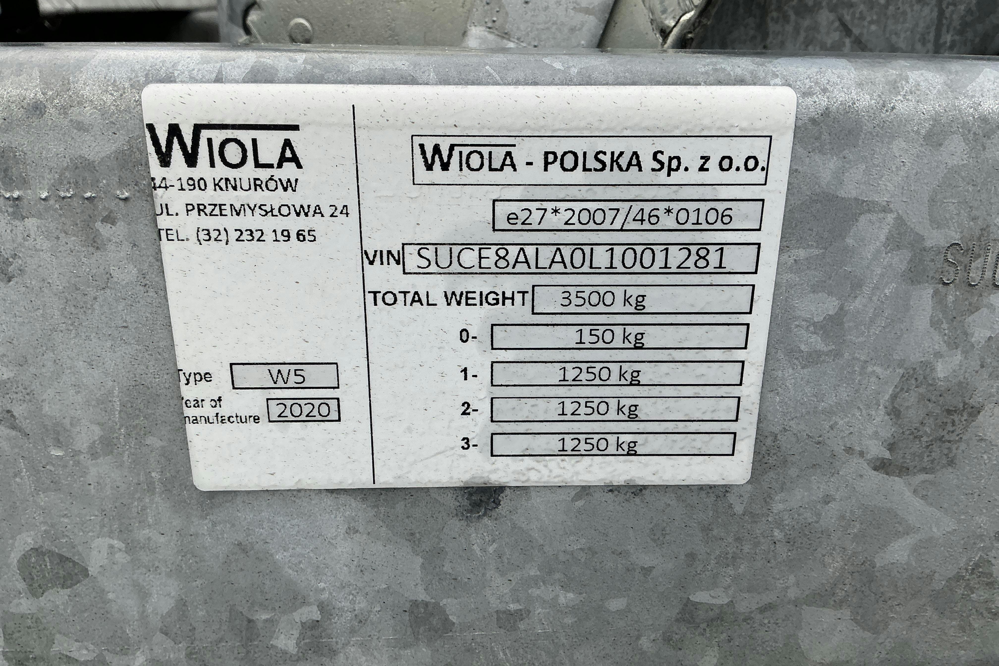 Zdjęcie prezentacyjne 13 z 13: WIOLA Biltransport med tipp och vinsch - 0 km - szary - 2020