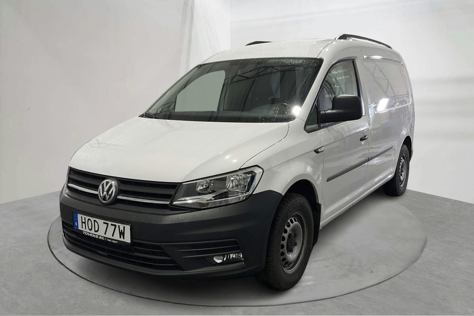 Presentationsfoto 1 av 12: VW Caddy 2.0 TDI Maxi Skåp (102hk) - 1 445 mil - Automat - vit - 2020