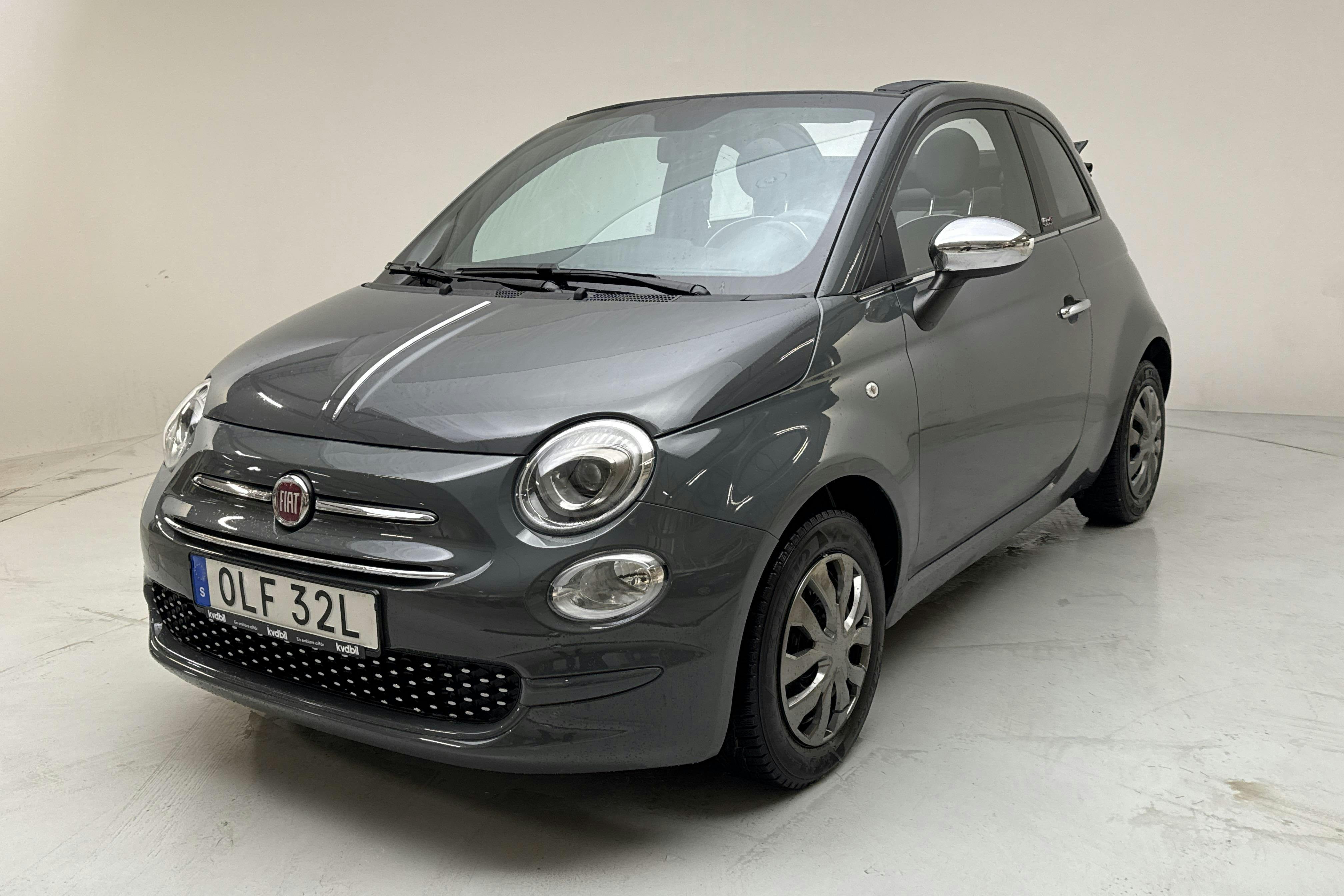 Presentation photo 1 of 15: Fiat 500 1.2 (69hk) - 61 780 km - Manual - gray - 2020