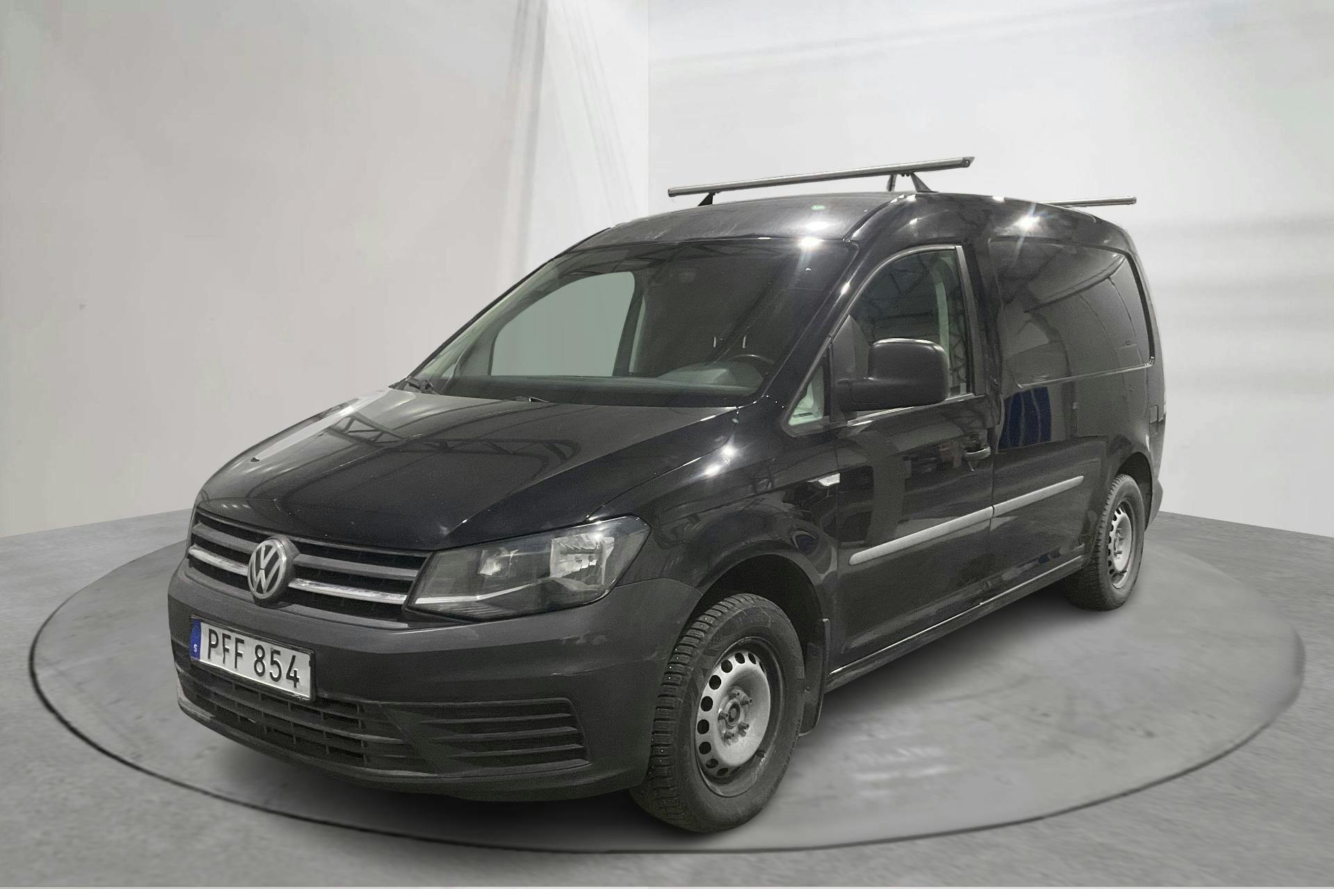 Presentationsfoto 1 av 13: VW Caddy 2.0 TDI Maxi Skåp (102hk) - 14 866 mil - Automat - svart - 2017