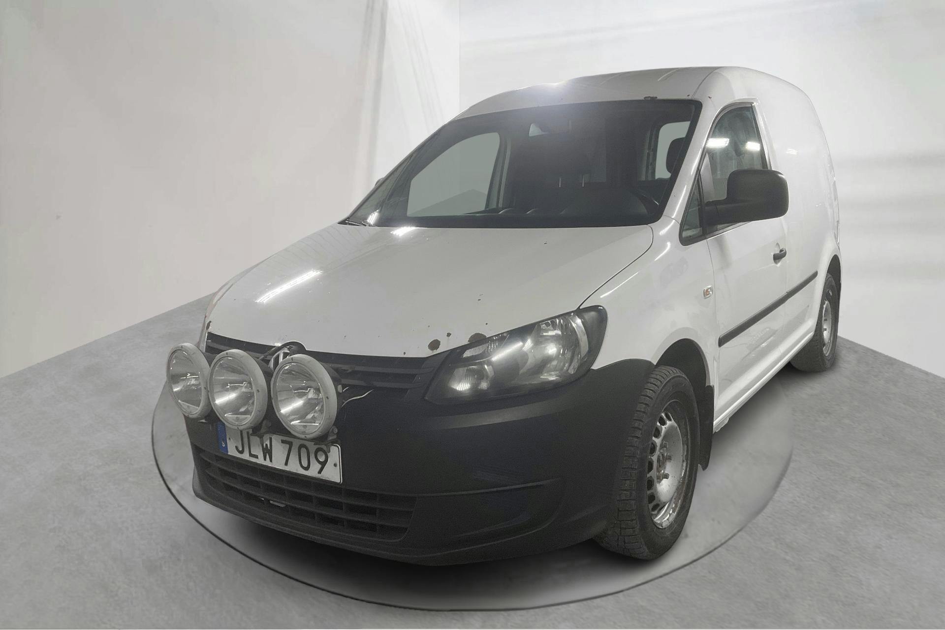 Präsentationsfoto 1 von 13: VW Caddy 1.6 TDI Skåp (75hk) - 216 880 Kilometer - Handbuch - Weiß - 2014
