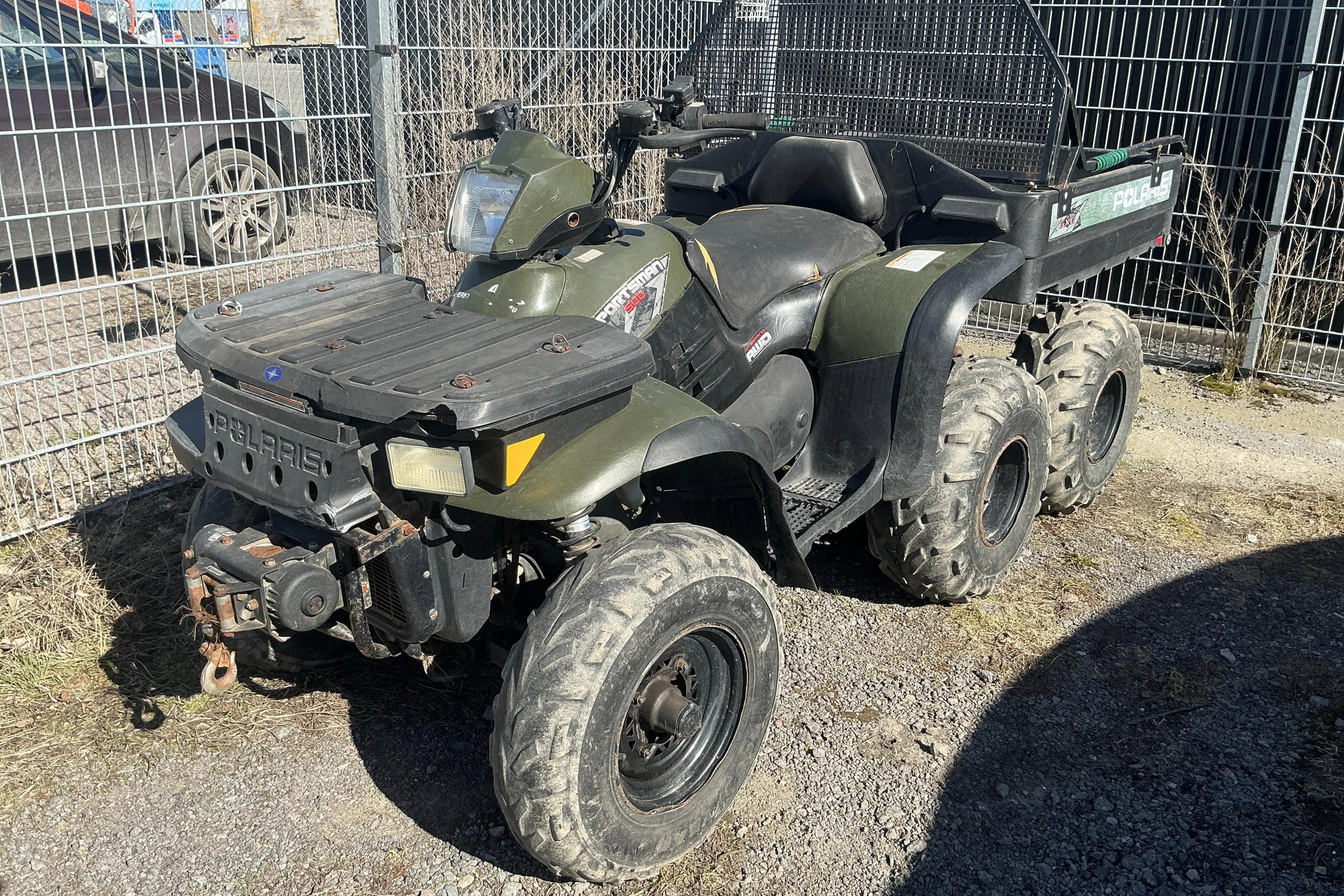 Presentationsfoto 1 av 12: POLARIS SPORSMAN 500 6X6 ATV (Rep.Objekt) - 0 mil - Automat - grön - 2008