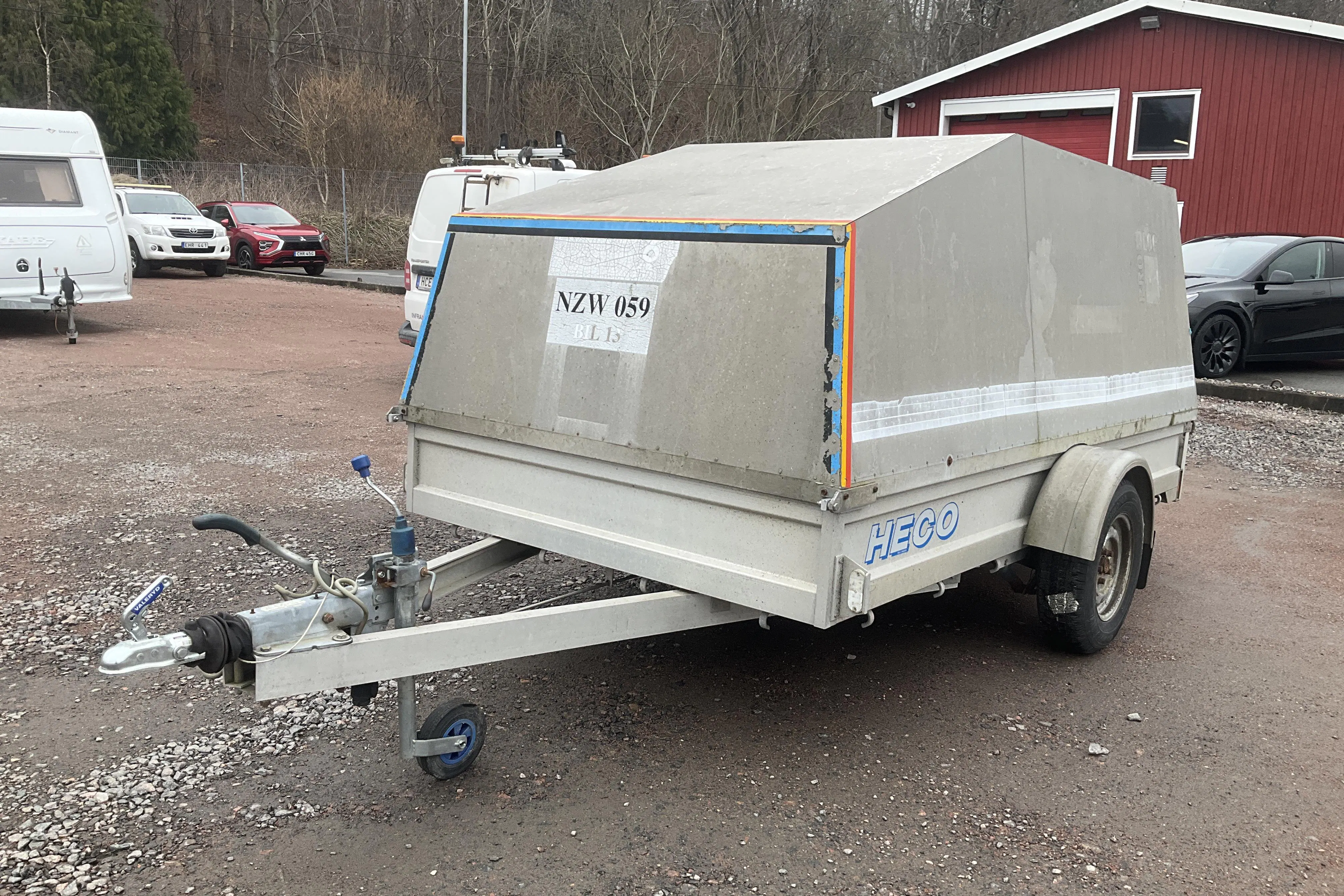 Presentation photo 1 of 8: HECO 1300 M Kåpsläpvagn Släpvagn - 0 km - Light Grey - 1988