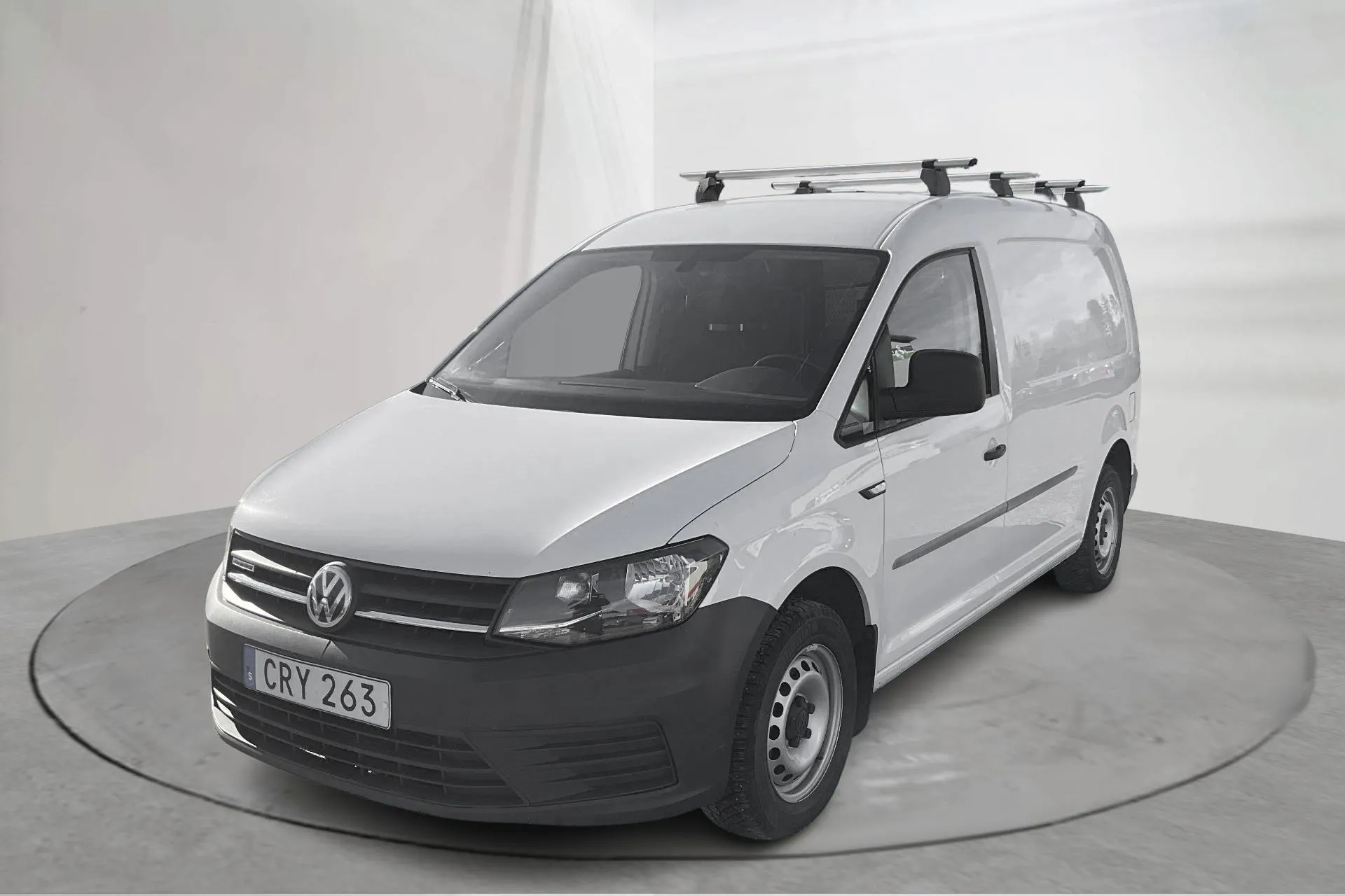 Presentationsfoto 1 av 13: VW Caddy 1.4 TGI Maxi Skåp (110hk) - 8 800 mil - Automat - vit - 2017