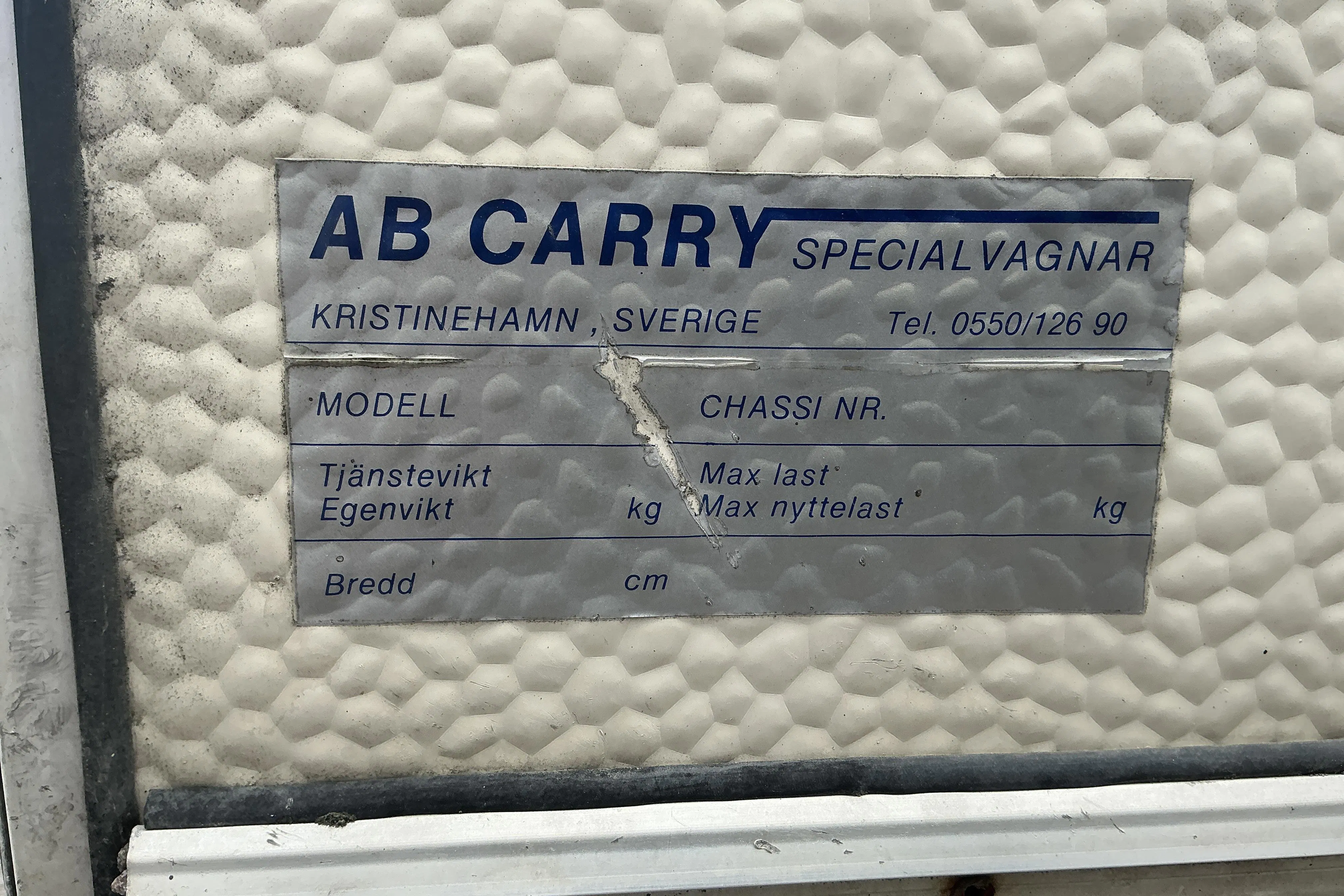 Presentation photo 12 of 12: CARRY 550 Skåpsläpvagn med "verkstadsinreding" Släpvagn - 0 km - white - 1990