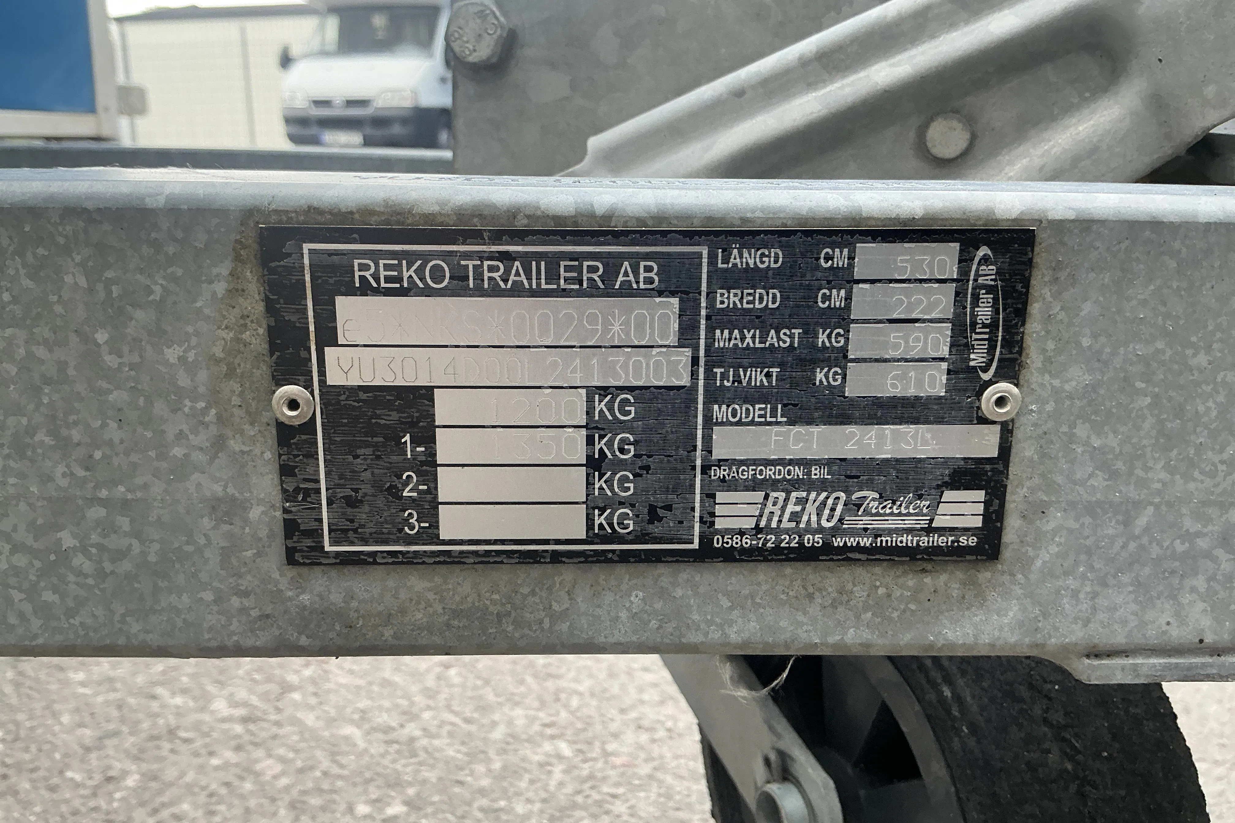 Presentation photo 8 of 8: REKO Trailer FCT 2413L Skåpsläpvagn Släpvagn - 0 km - 2014