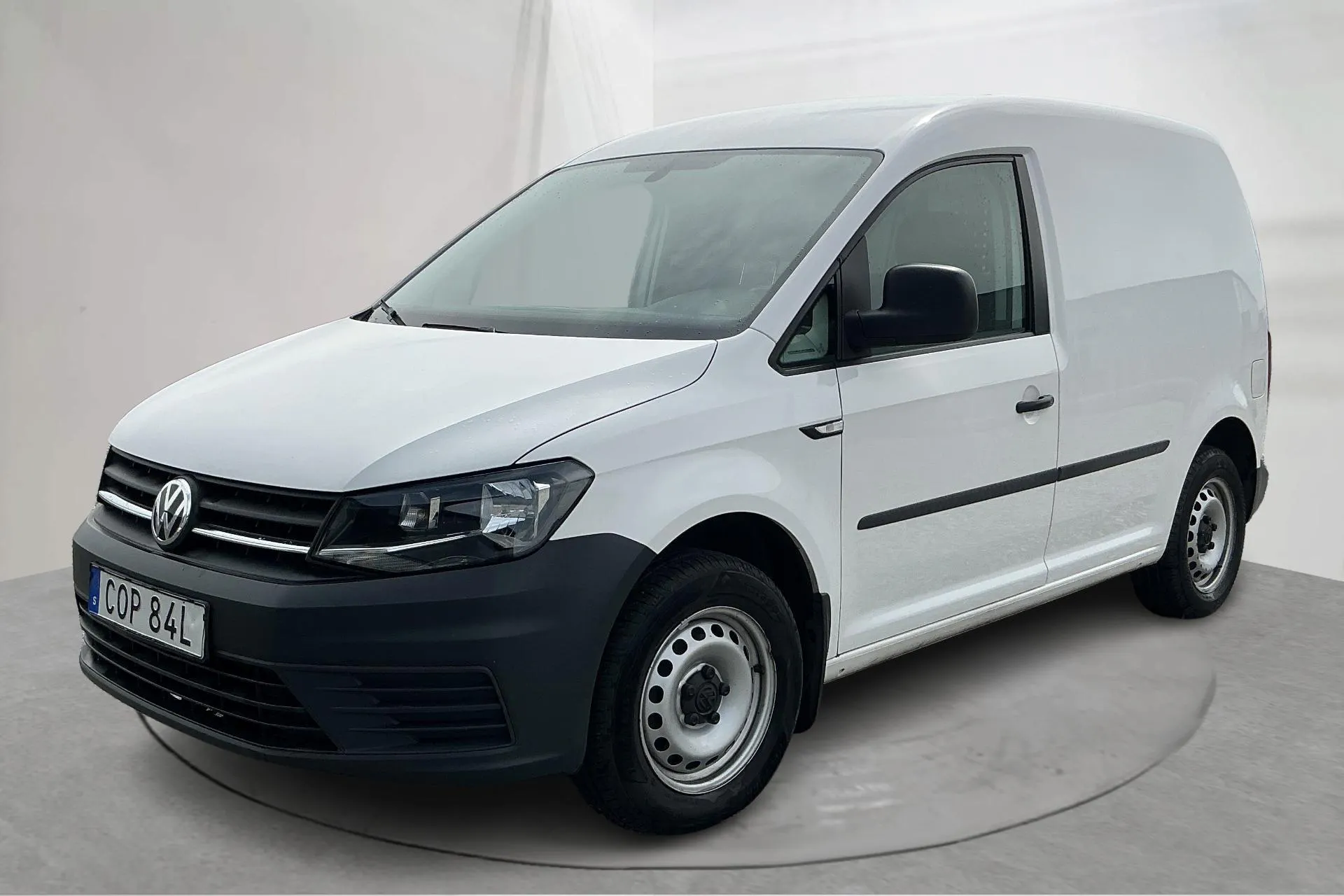 Presentationsfoto 1 av 13: VW Caddy 2.0 TDI Skåp (75hk) - 18 487 mil - Manuell - vit - 2019