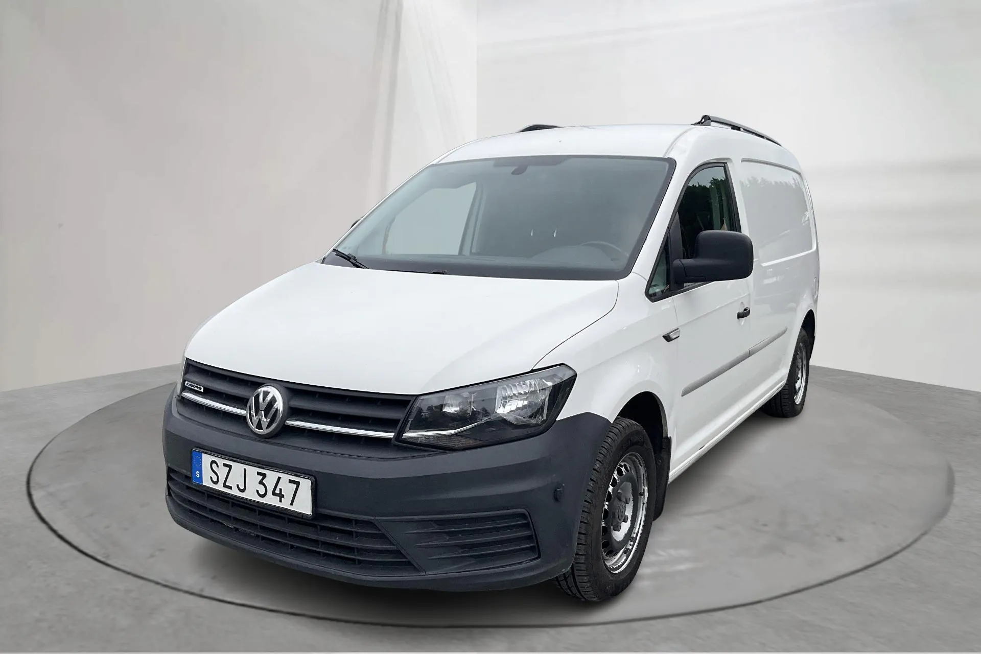 Presentationsfoto 1 av 12: VW Caddy 1.4 TGI Maxi Skåp (110hk) - 6 485 mil - Automat - vit - 2018