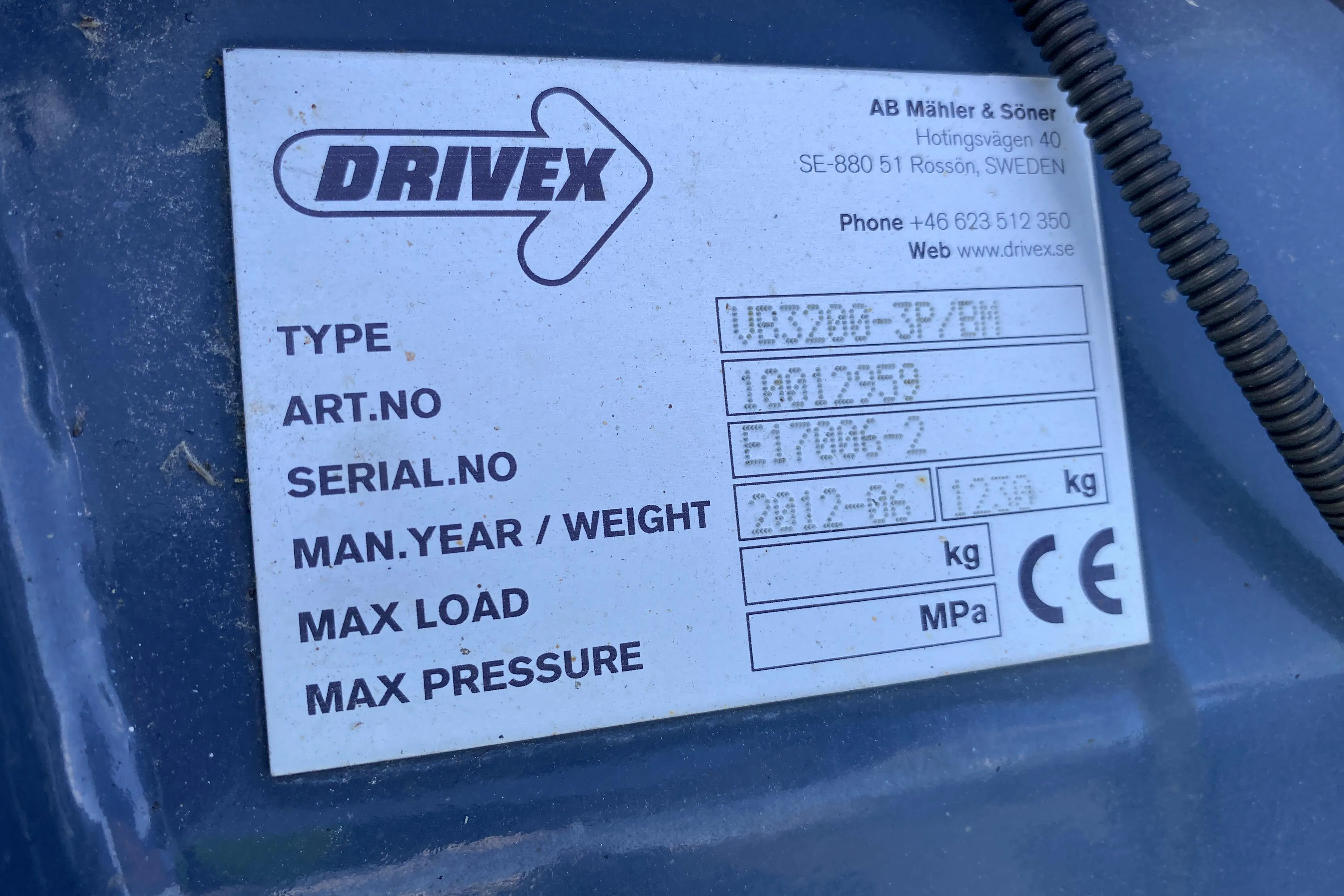 Presentation photo 6 of 6: Drivex VB3200-3P/BM Vikplog - 0 km - 2012