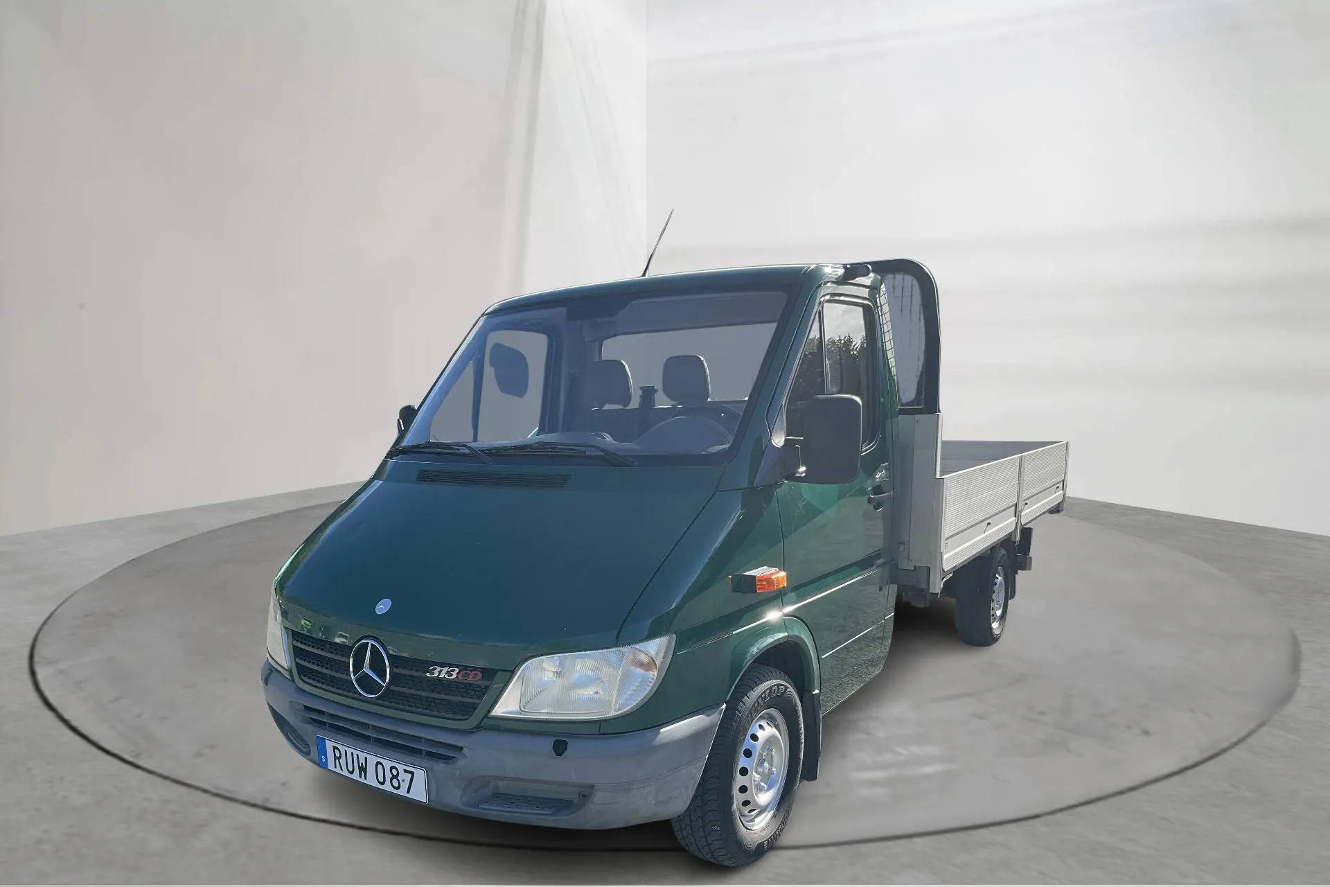 Presentationsfoto 1 av 11: Mercedes Sprinter 313 CDI Flakbil (129hk) - 15 067 mil - Automat - Mörkgrön - 2001