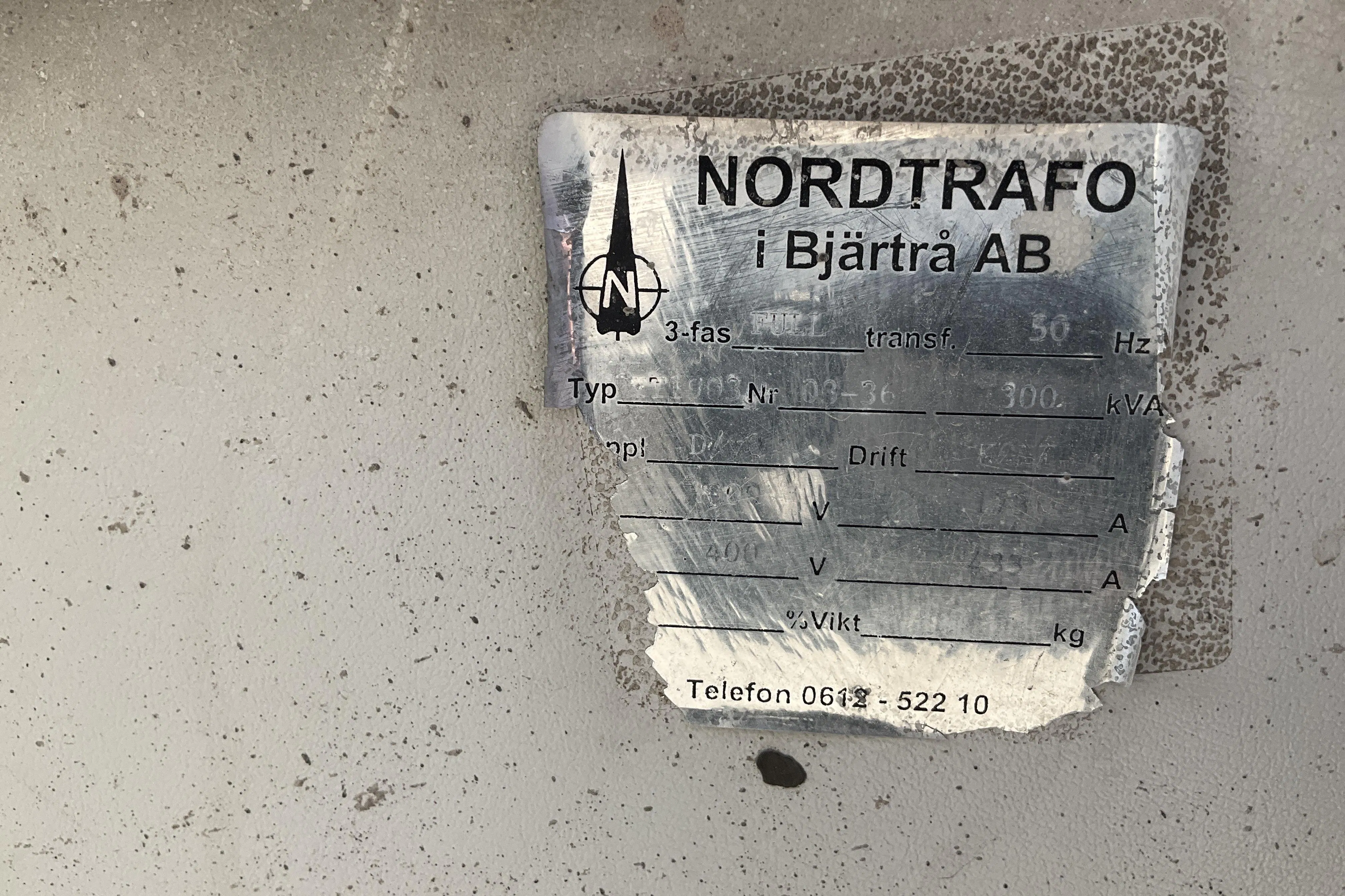 Presentationsfoto 10 av 10: Nordtrafo Transformator 400 - 1 000V 300 kVA  torr - 0 km