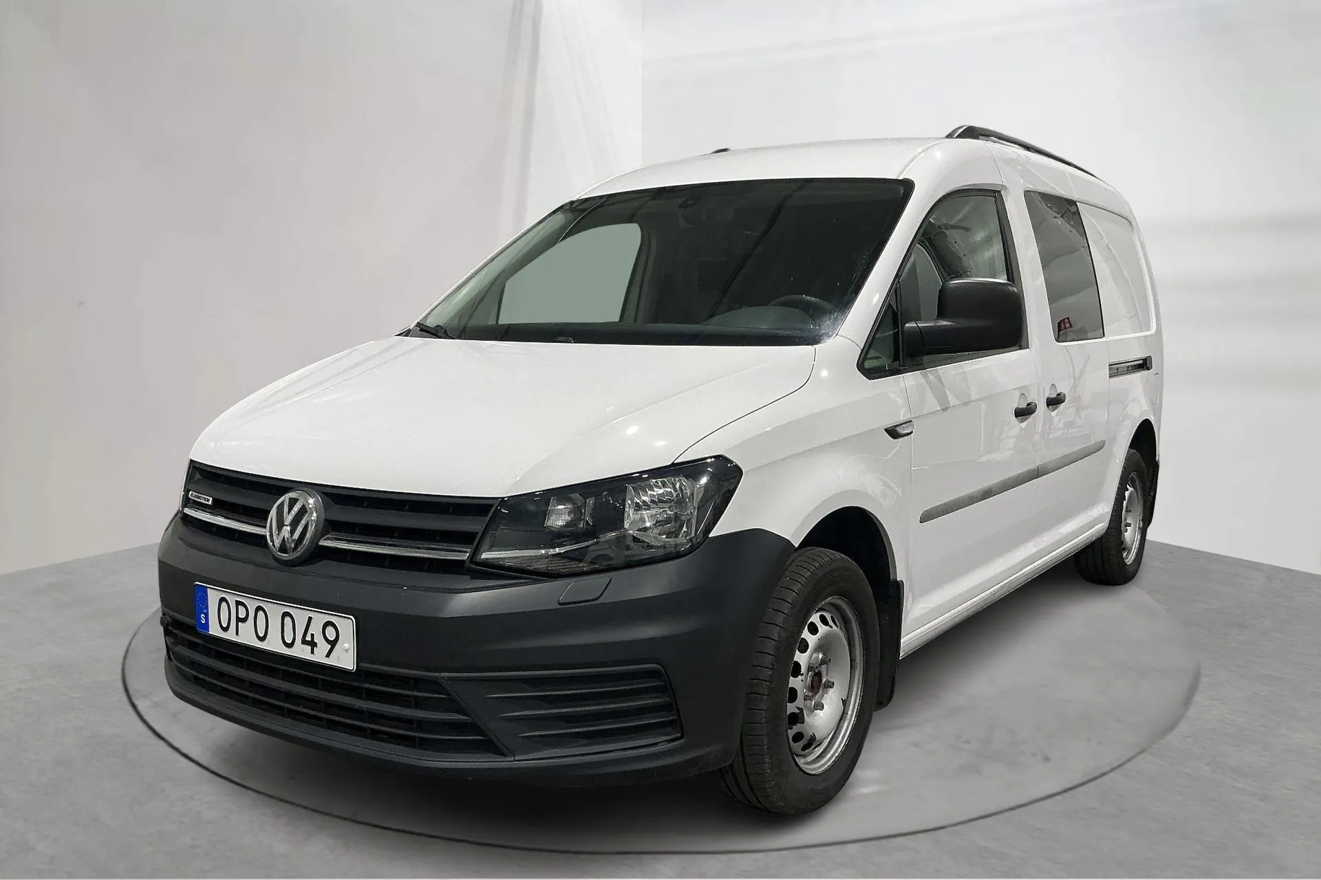 Presentationsfoto 1 av 15: VW Caddy 1.4 TGI Maxi Skåp (110hk) - 5 071 mil - Automat - vit - 2017