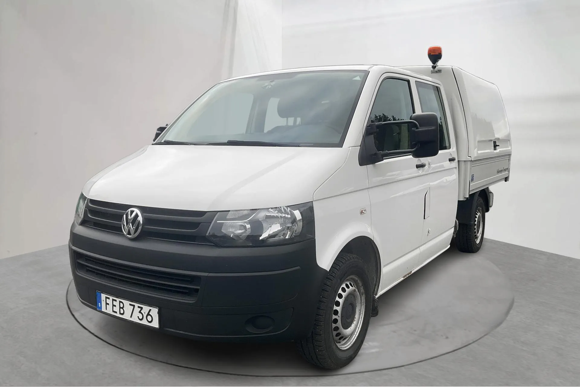Presentation photo 1 of 16: VW Transporter T5 2.0 Ecofuel Pickup (115hk) - 78 760 km - Manual - white - 2014