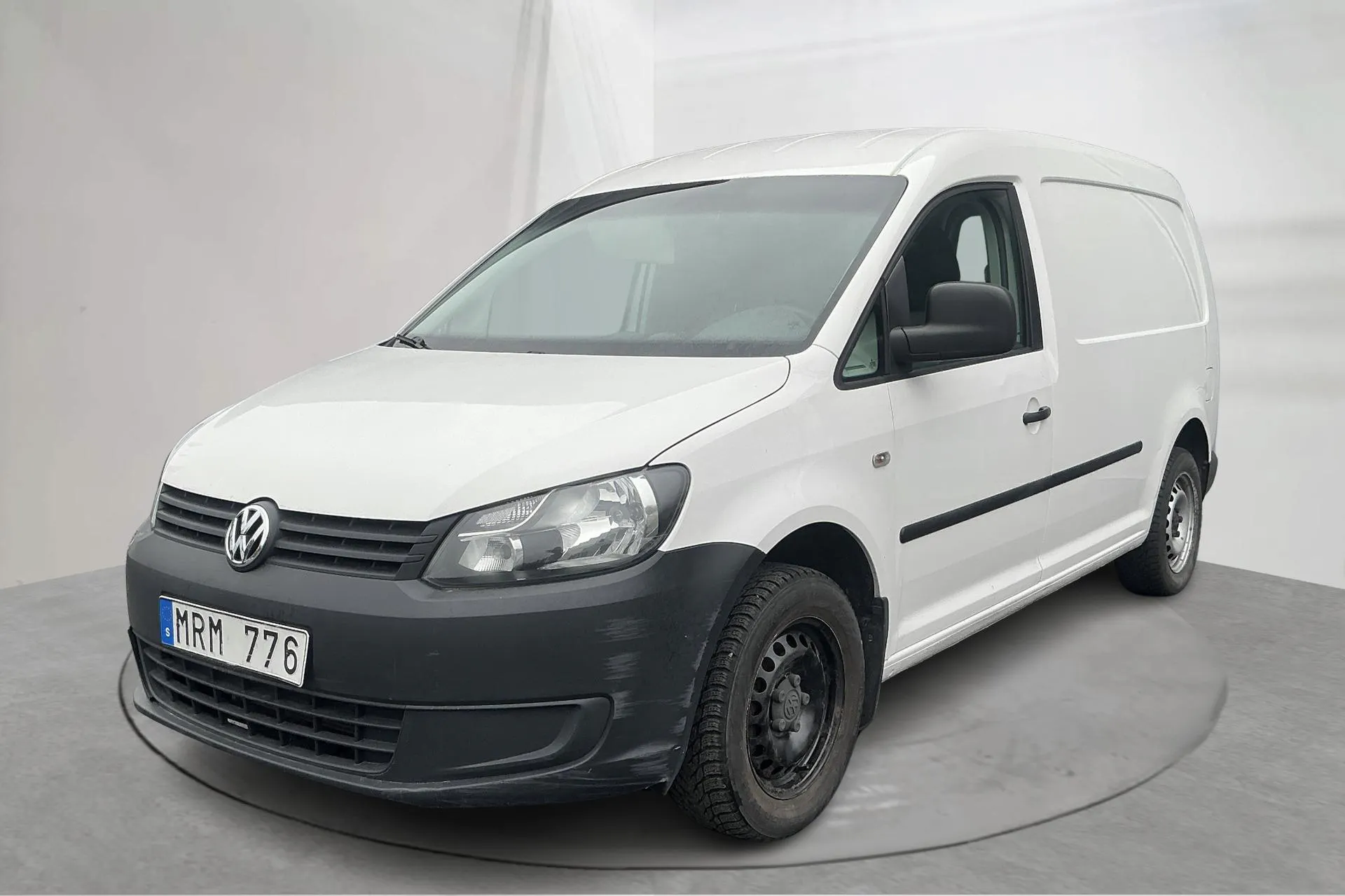 Presentationsfoto 1 av 13: VW Caddy 2.0 Ecofuel Maxi Skåp (109hk) - 10 862 mil - Manuell - vit - 2013