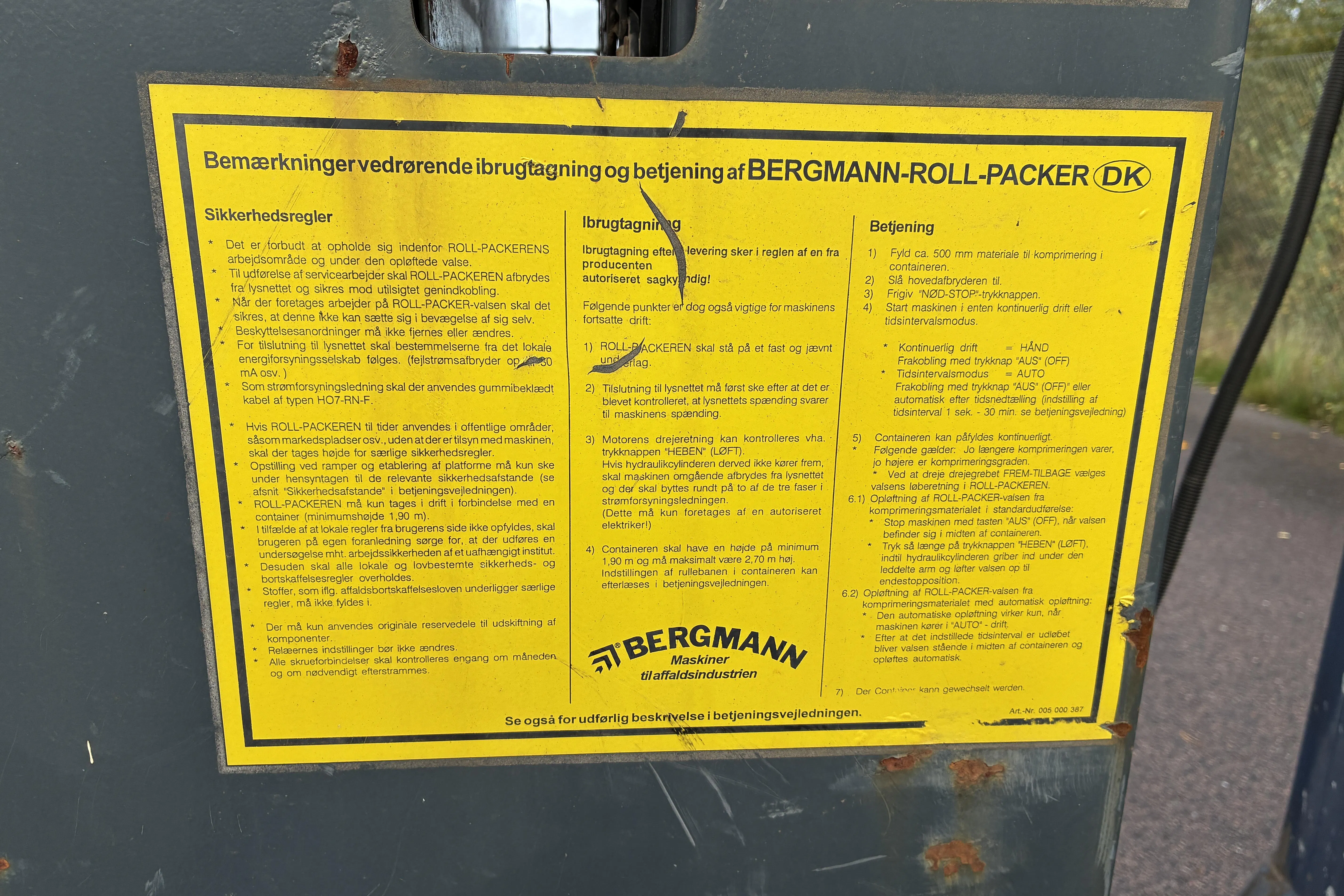 Presentationsfoto 18 av 18: Bergmann Rollpacker – RP 7700-107, Komprimator - 0 km - 2012